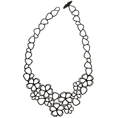 Sweet Flower Necklace Black