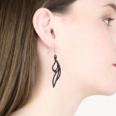 Boucles d'Oreilles Drops Noir