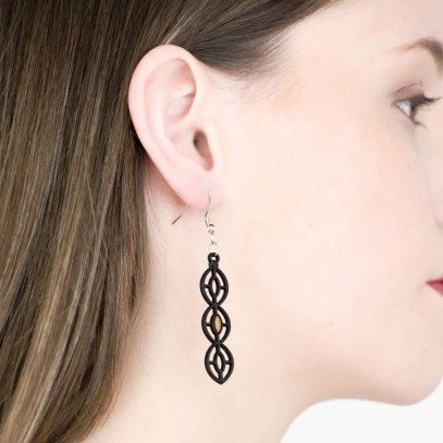 Boucles d'Oreilles Byzance Noir & Or