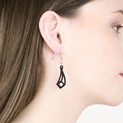 Cocktail Earrings Black, with strass