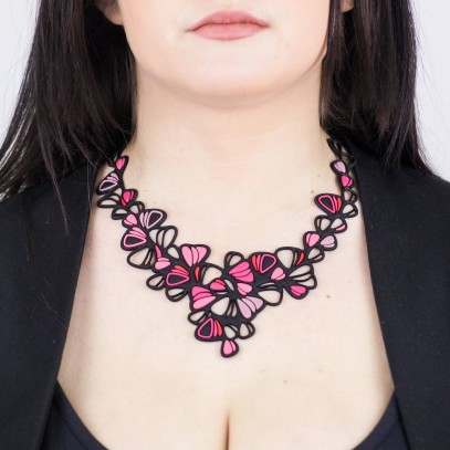 Pink Dahlia Necklace