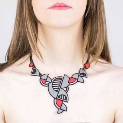 Arcade Necklace Red and Grey