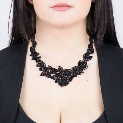 Origami Necklace Black