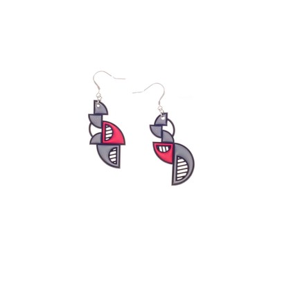 Boucle D'oreilles Arcade rouges