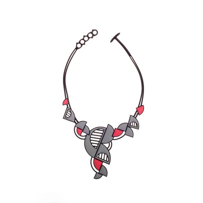 Collier Arcade Rouge et Gris