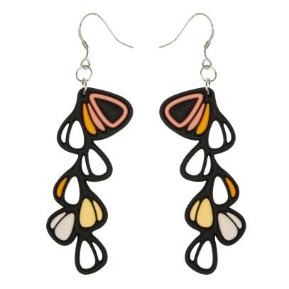 Boucles D'Oreilles Dahlia Orange et Jaune