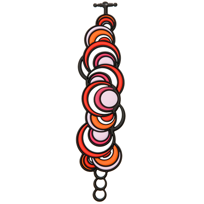 Dancing Circles Bracelet Red, Orange & Purple