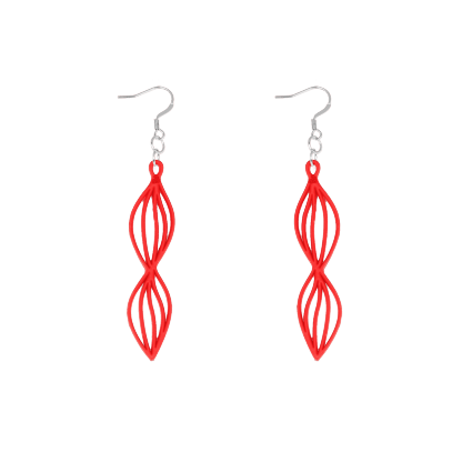 Waves Earrings Red