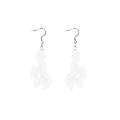 Origami White Earrings