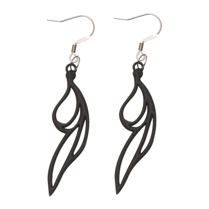 Boucles d'Oreilles Drops Noir