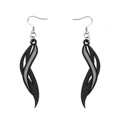 Swell Earrings Black & SIlver