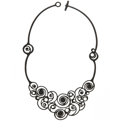 Summer Spiral Necklace, Black