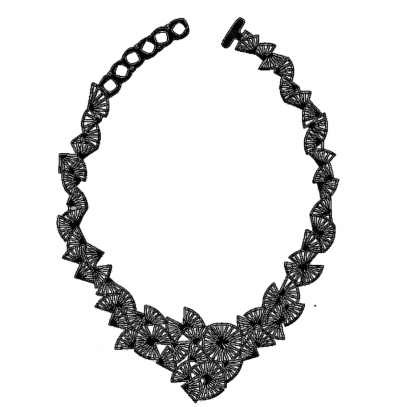 Collier Origami Noir