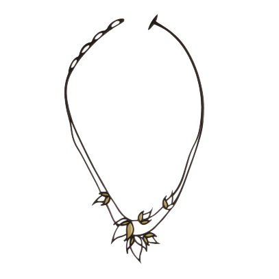 Collier Flame Noir & Or