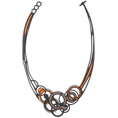 Saturne Necklace Grey & Salmon