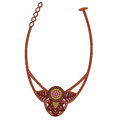 Indian Necklace Multicolor Caramel