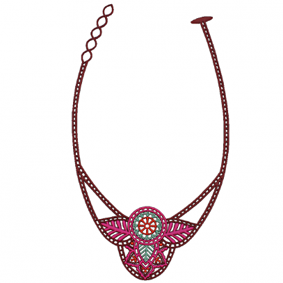 Indian Necklace Multicolor Pink