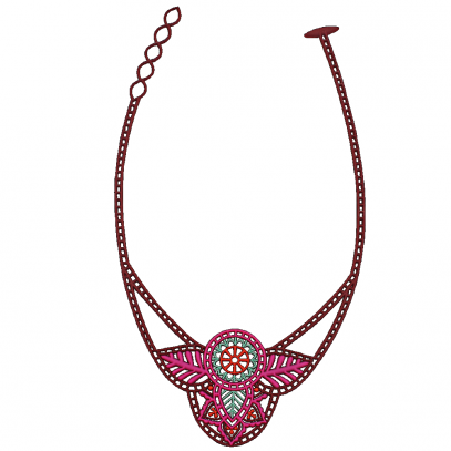 Collier Indial Multicolore Rose