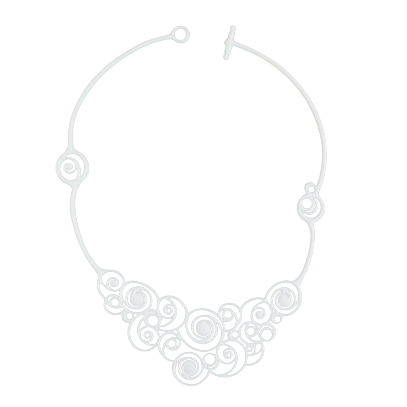 Summer Spiral Necklace, White