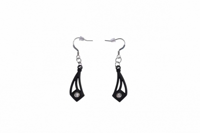 Cocktail Earrings Black, with strass