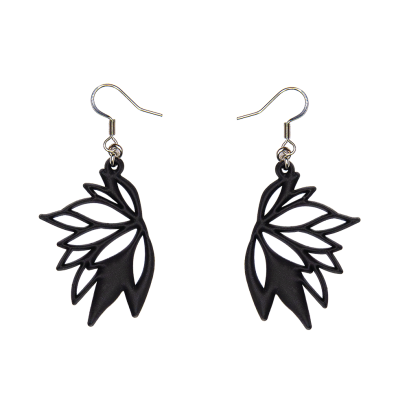 Boucles d'oreilles Flora Noires
