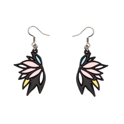 Boucles d'oreilles Flora Noires