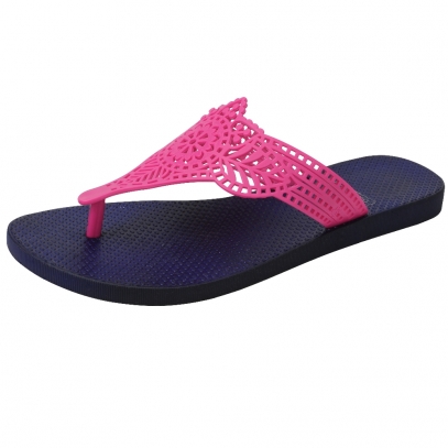 Purple and pink India flip-flops