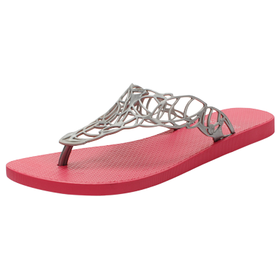 Pink and Silver Acacia flip-flops